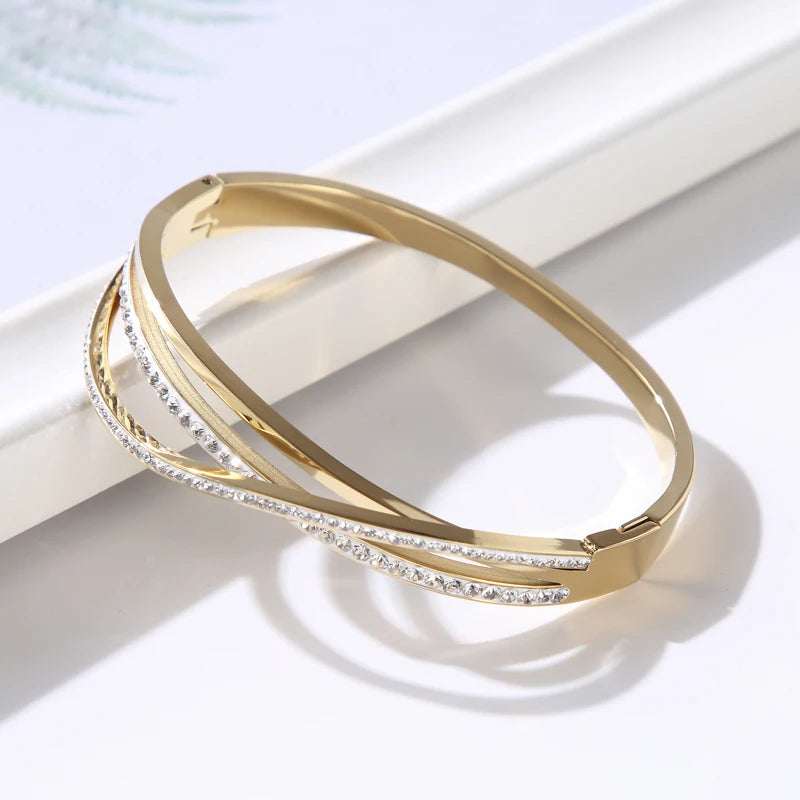Bracelete Triplo Luz Zircônias