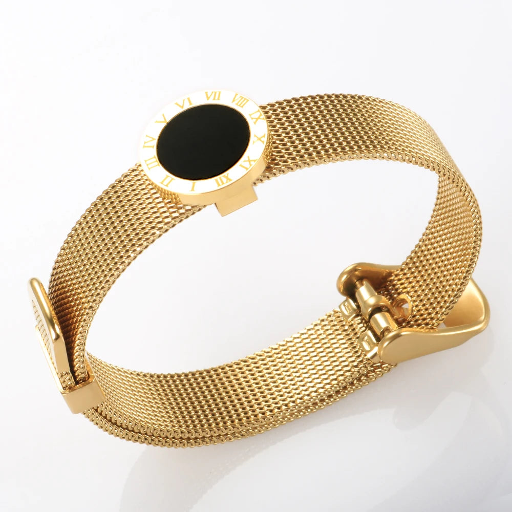 Pulseira Romana Mesh Black Charm