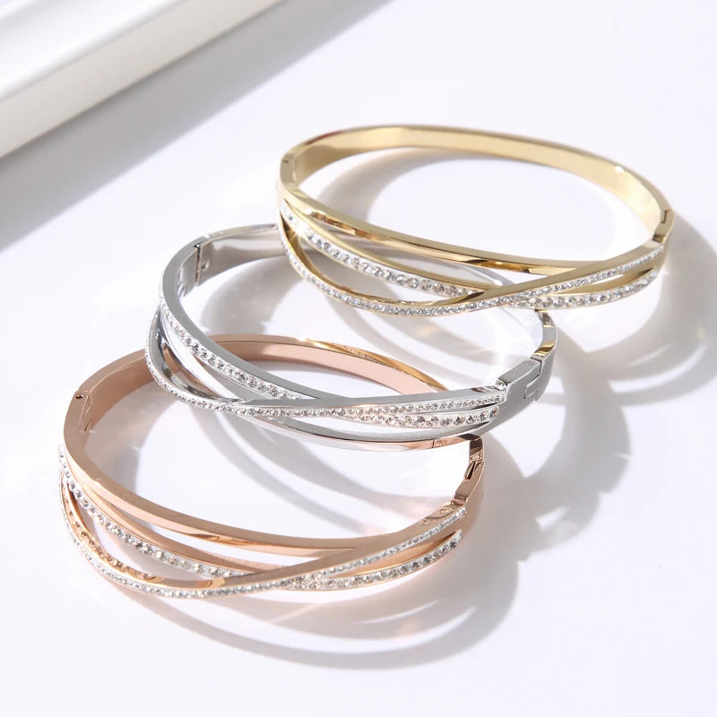 Bracelete Triplo Luz Zircônias