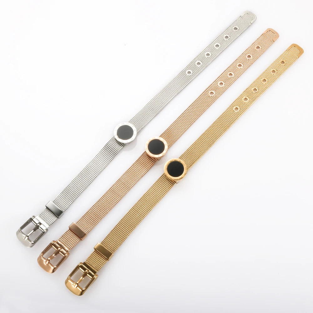 Pulseira Romana Mesh Black Charm