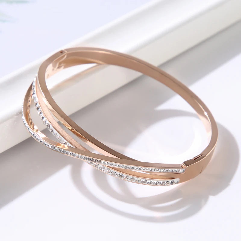 Bracelete Triplo Luz Zircônias