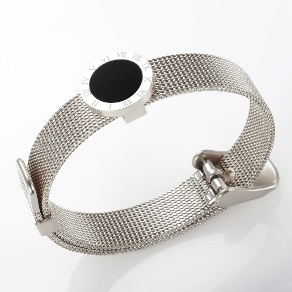 Pulseira Romana Mesh Black Charm