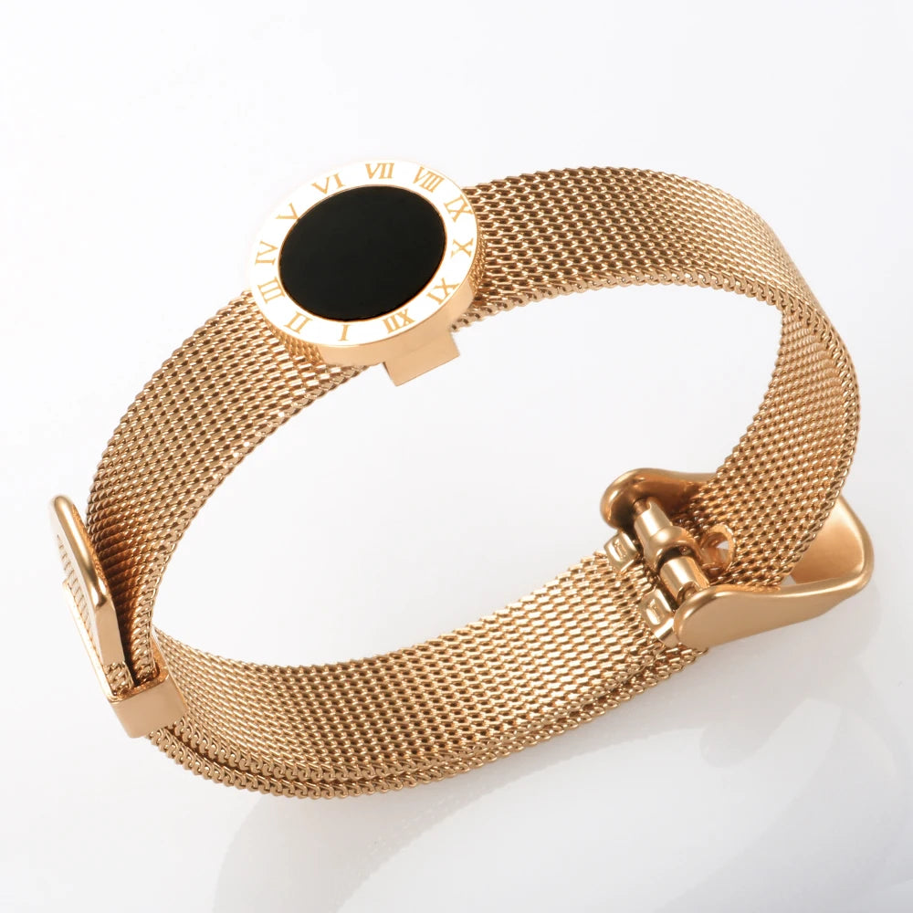 Pulseira Romana Mesh Black Charm