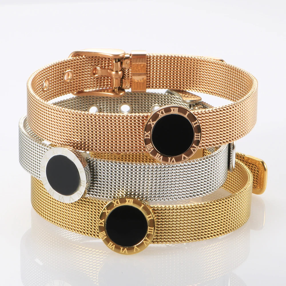 Pulseira Romana Mesh Black Charm
