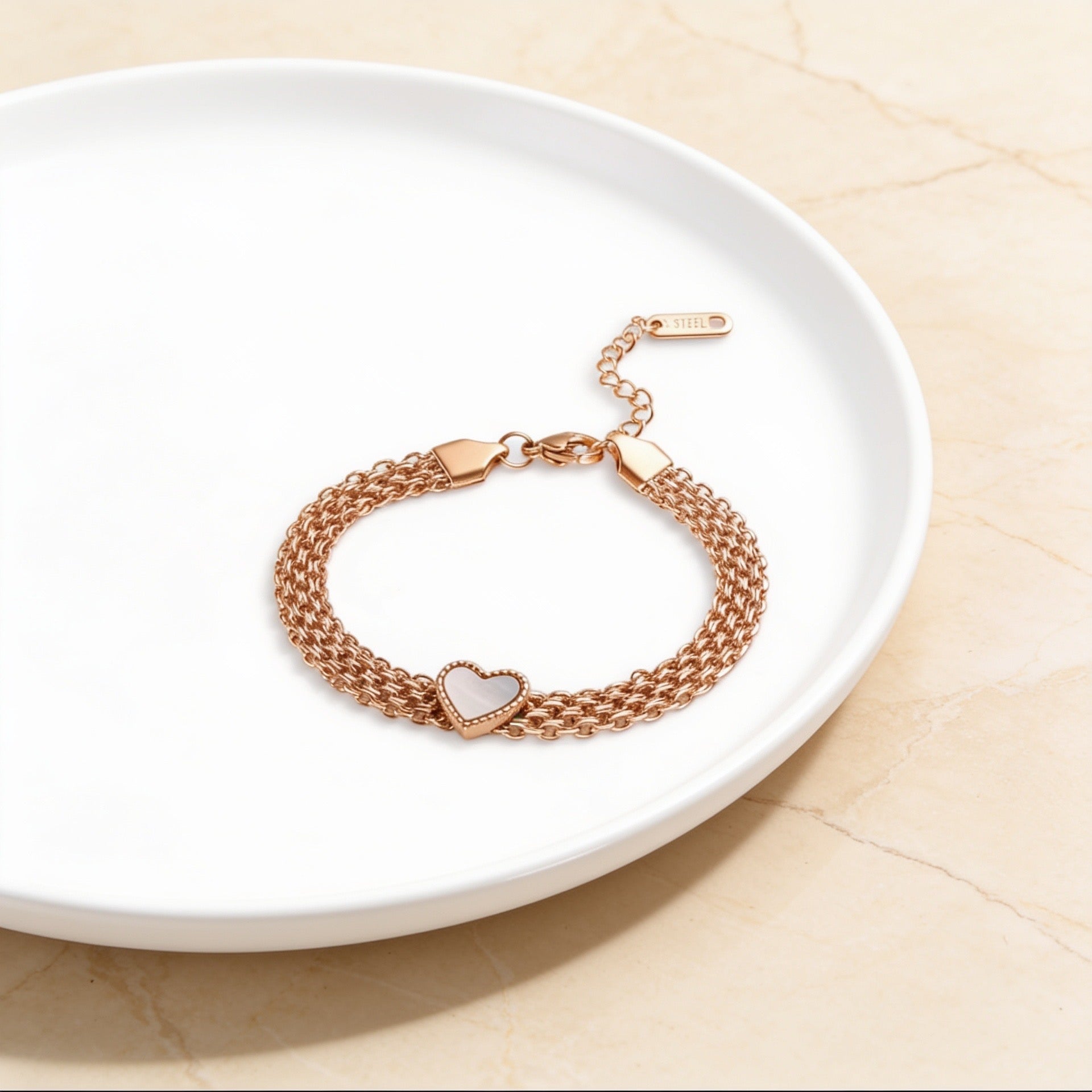 Pulseira Mesh Coração Chunky