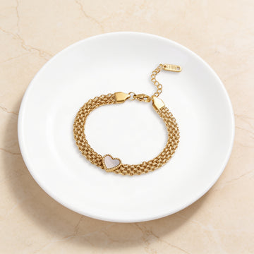 Pulseira Mesh Coração Chunky