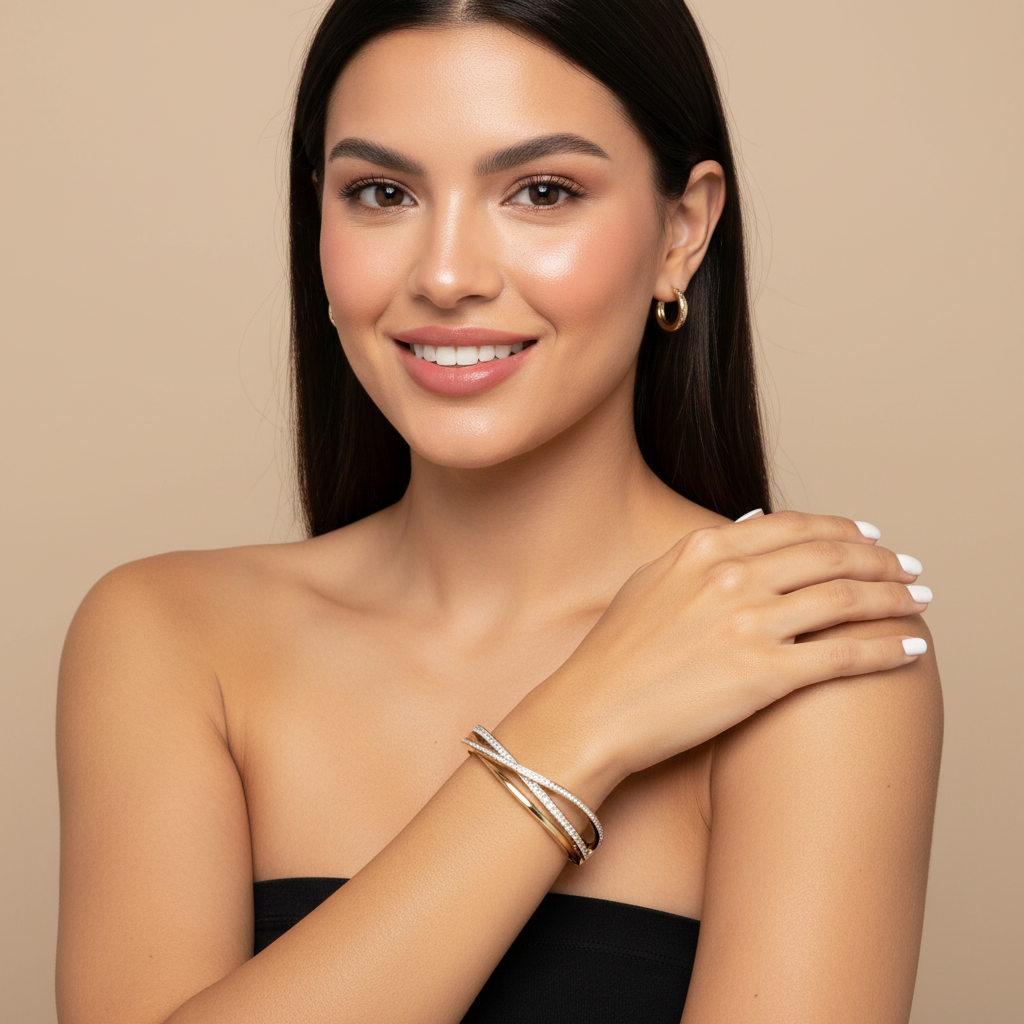 Bracelete Triplo Luz Zircônias