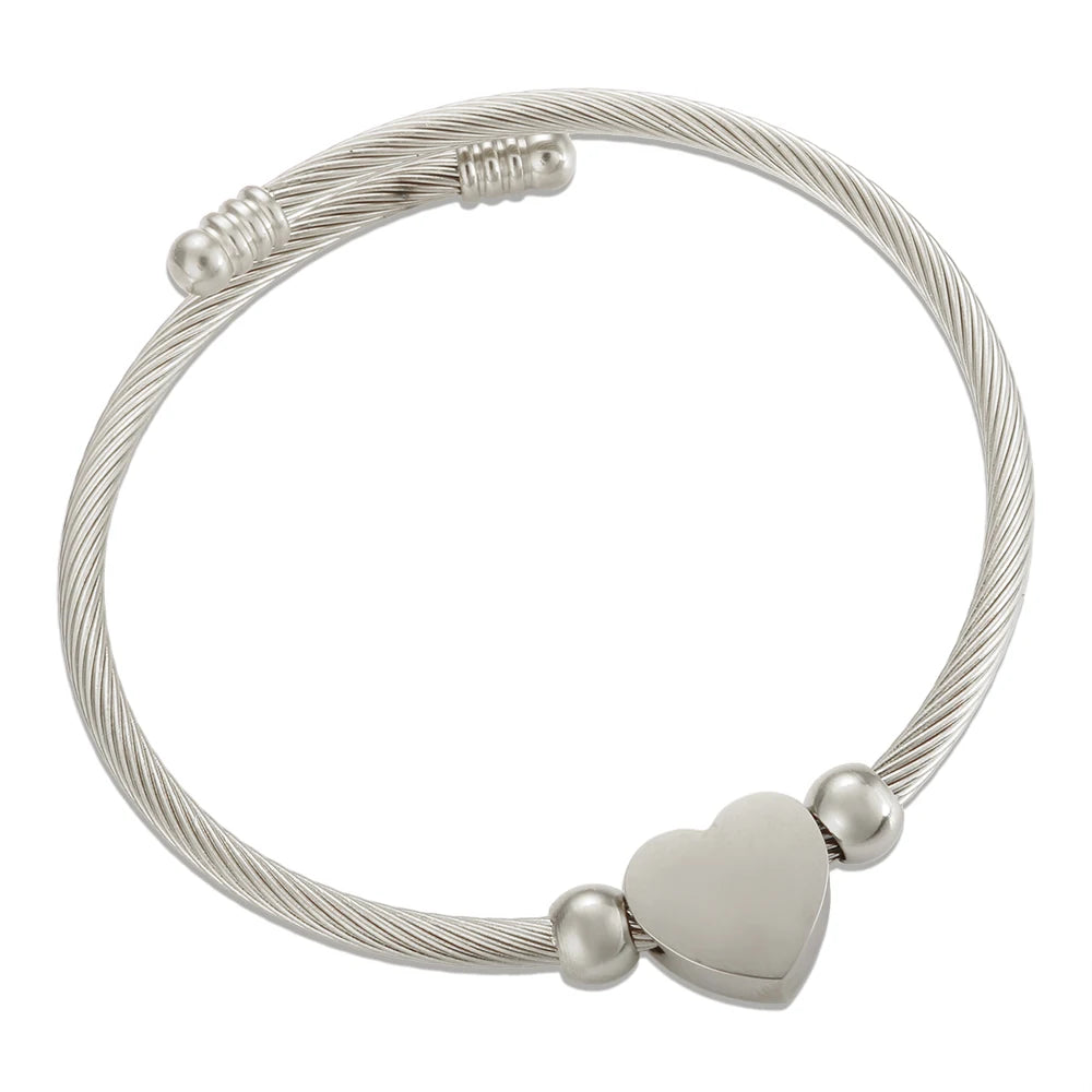 Bracelete Cabo Com Coração Giratório
