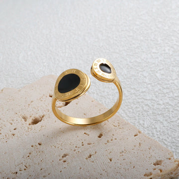 Anel Romana Esmaltado Preto
