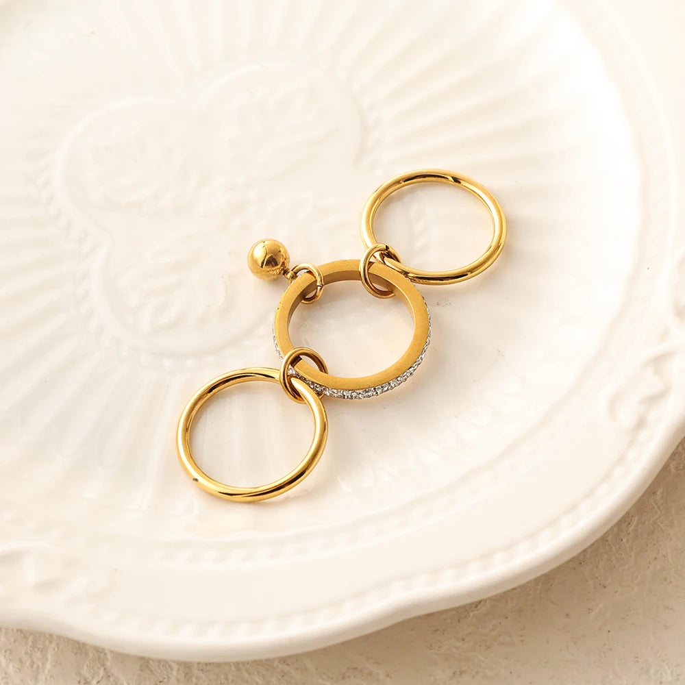 Anel Tríade Charms Cristal & Esfera