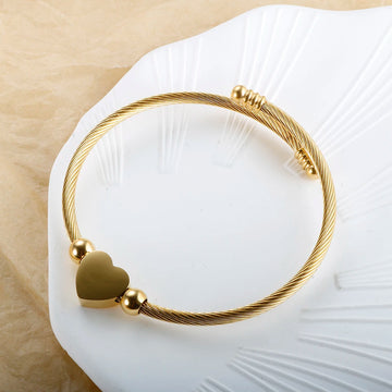 Bracelete Cabo Com Coração Giratório