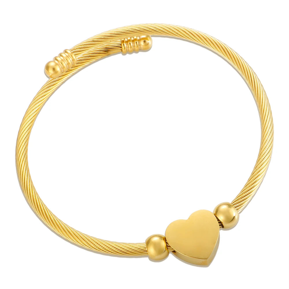 Bracelete Cabo Com Coração Giratório
