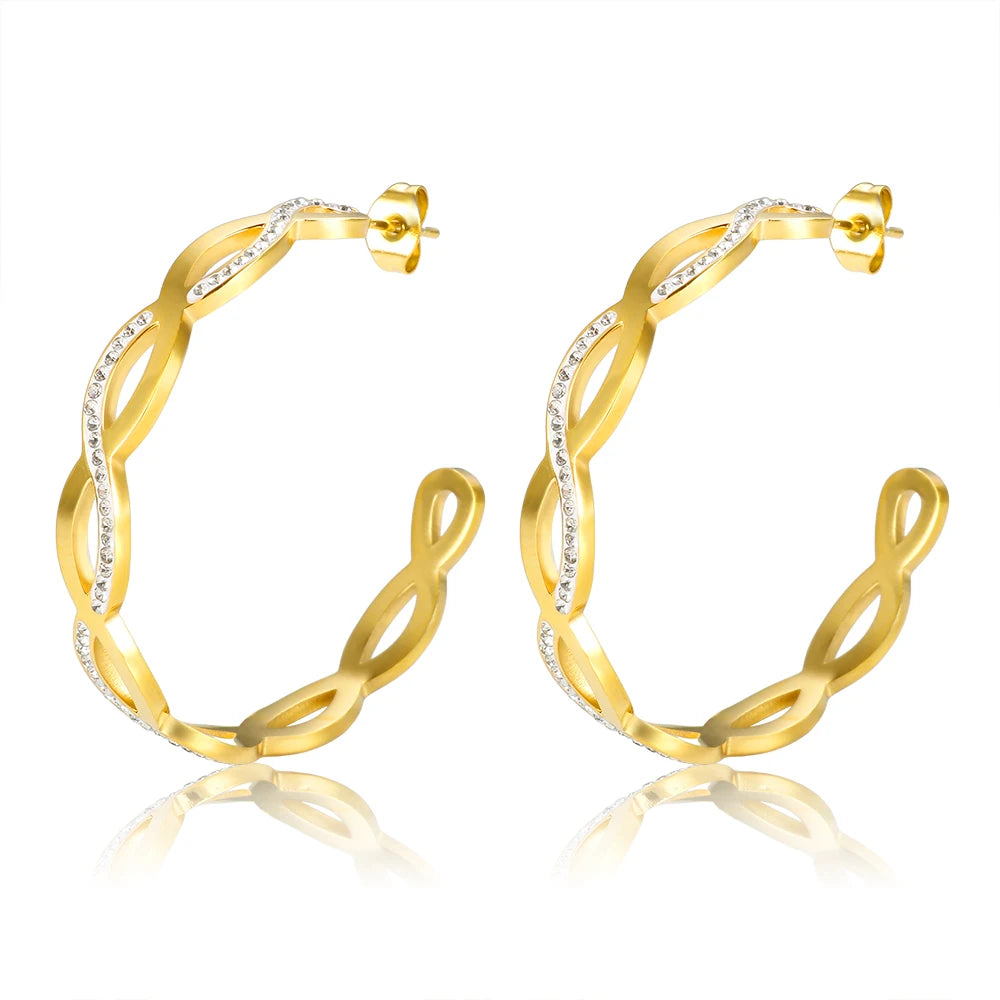 Argola Trama Infinita Cravejada