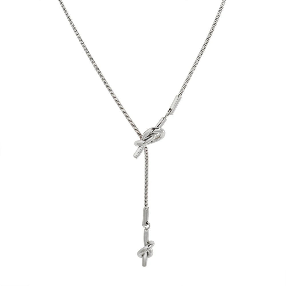 Colar Lariat Nó Dourado