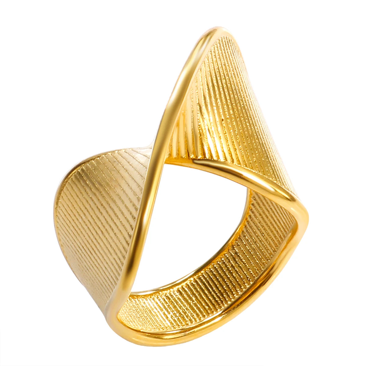 Anel Espiral Torsion Texturizado