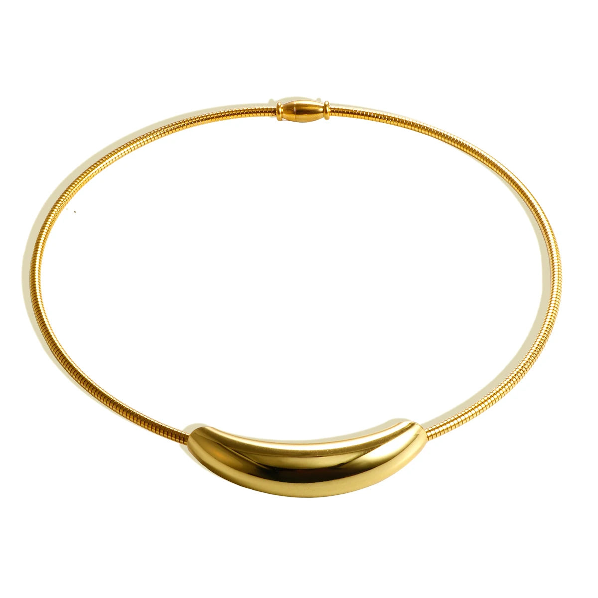 Colar Gota Curva Dourada