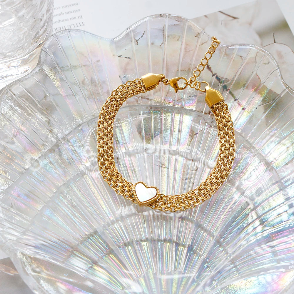 Pulseira Mesh Coração Chunky