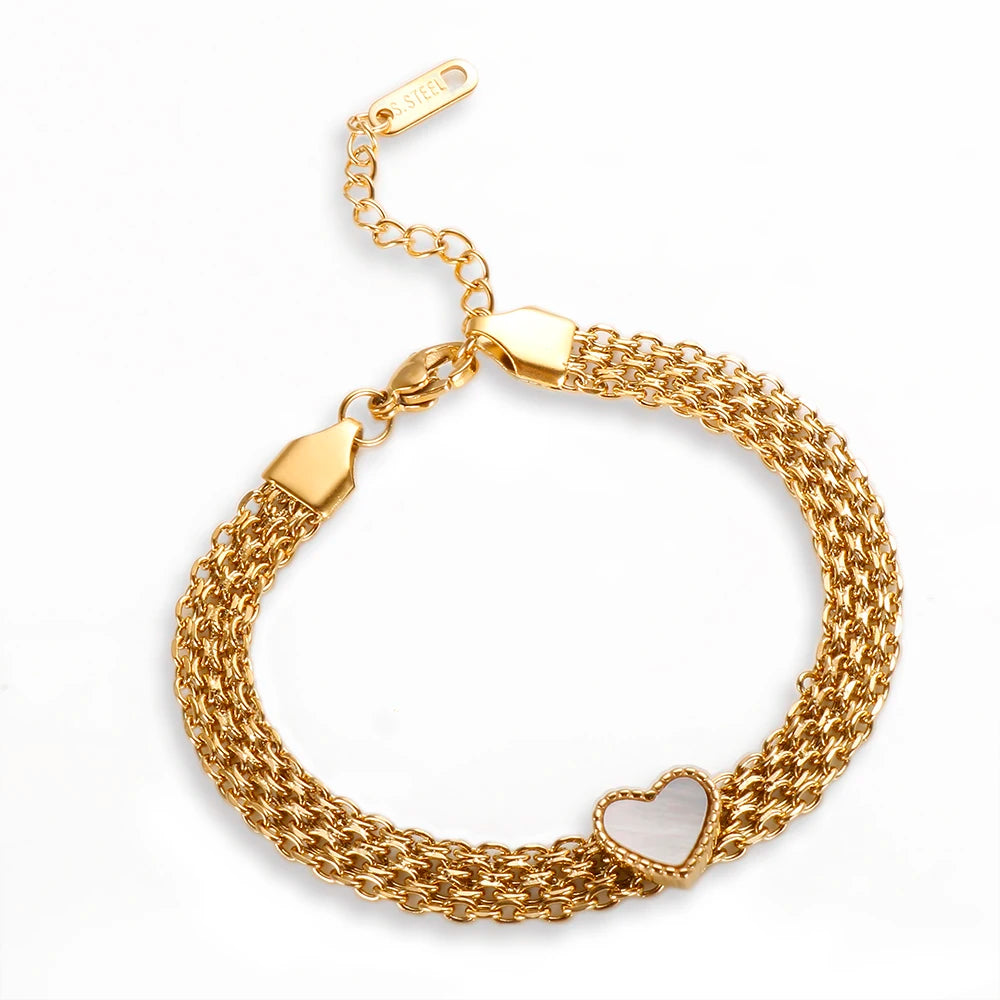 Pulseira Mesh Coração Chunky