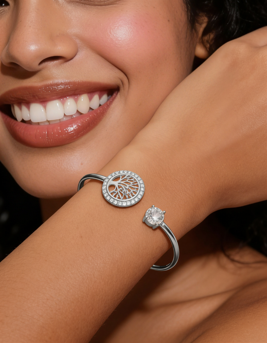 Bracelete Árvore Da Vida Com Zircônias