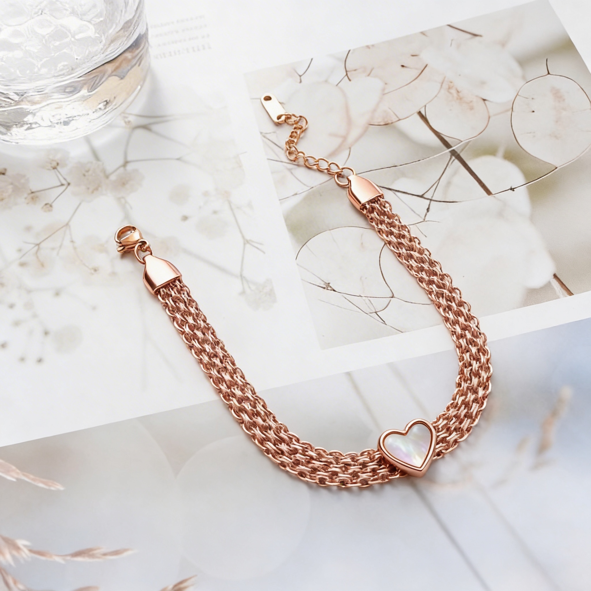Pulseira Mesh Coração Chunky