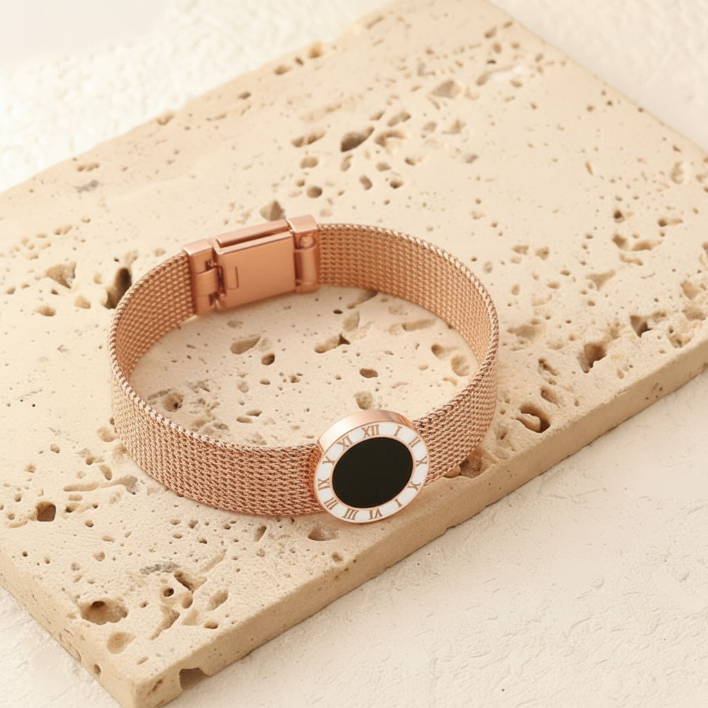 Pulseira Romana Mesh Black Charm