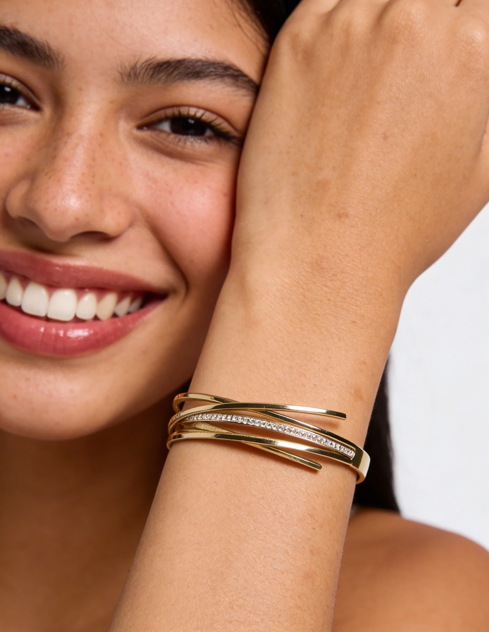 Bracelete Triplo Luz Zircônias